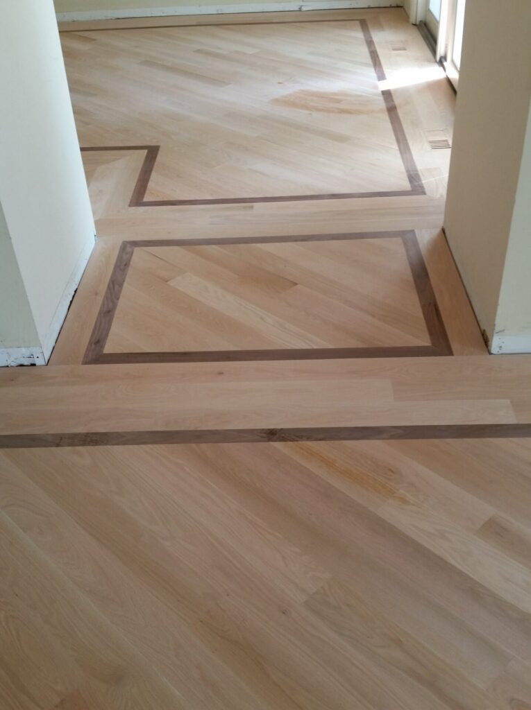 walnut border hardwood floor installed in bloomingdale 01