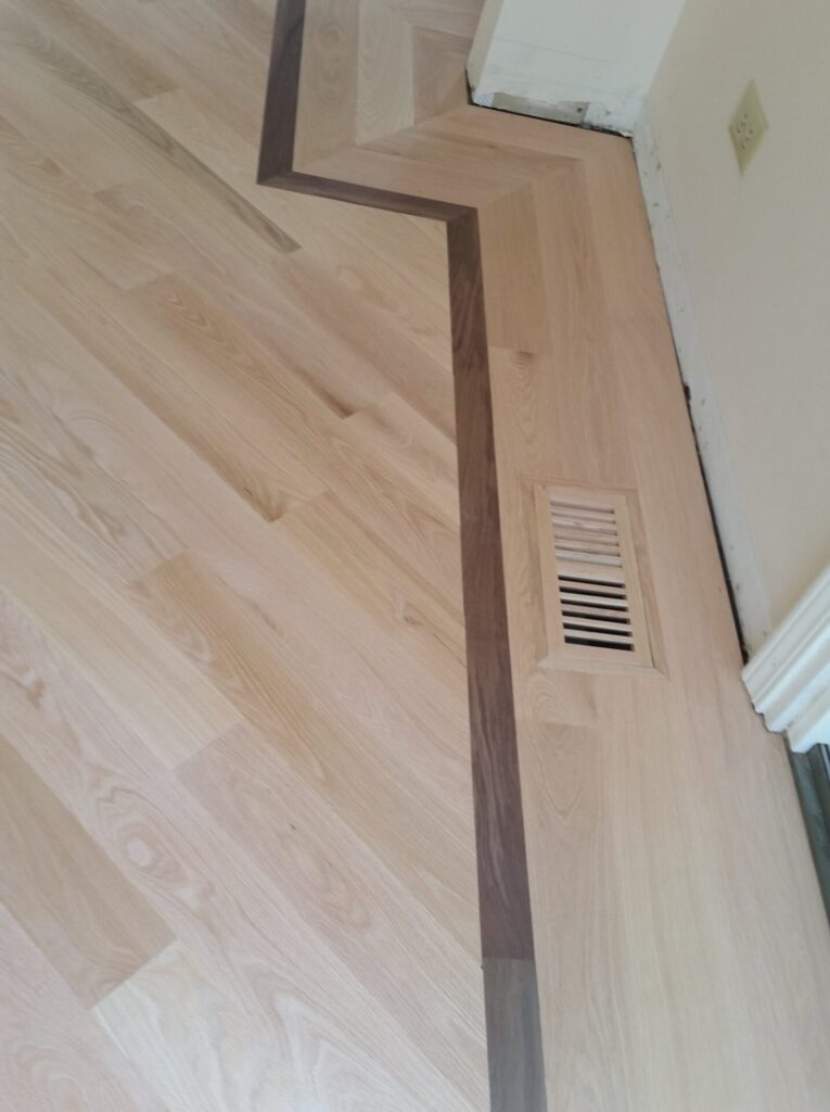 walnut border hardwood floor installed in bloomingdale 02