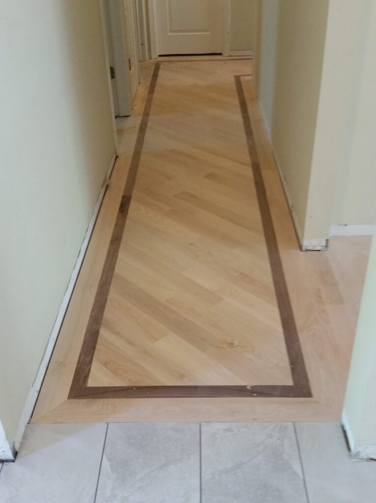 walnut border hardwood floor installed in bloomingdale 04