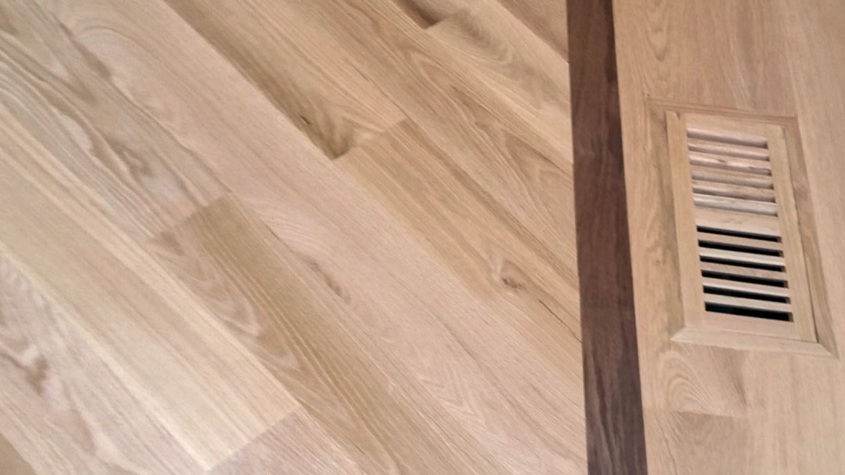 walnut border hardwood floor installed in bloomingdale